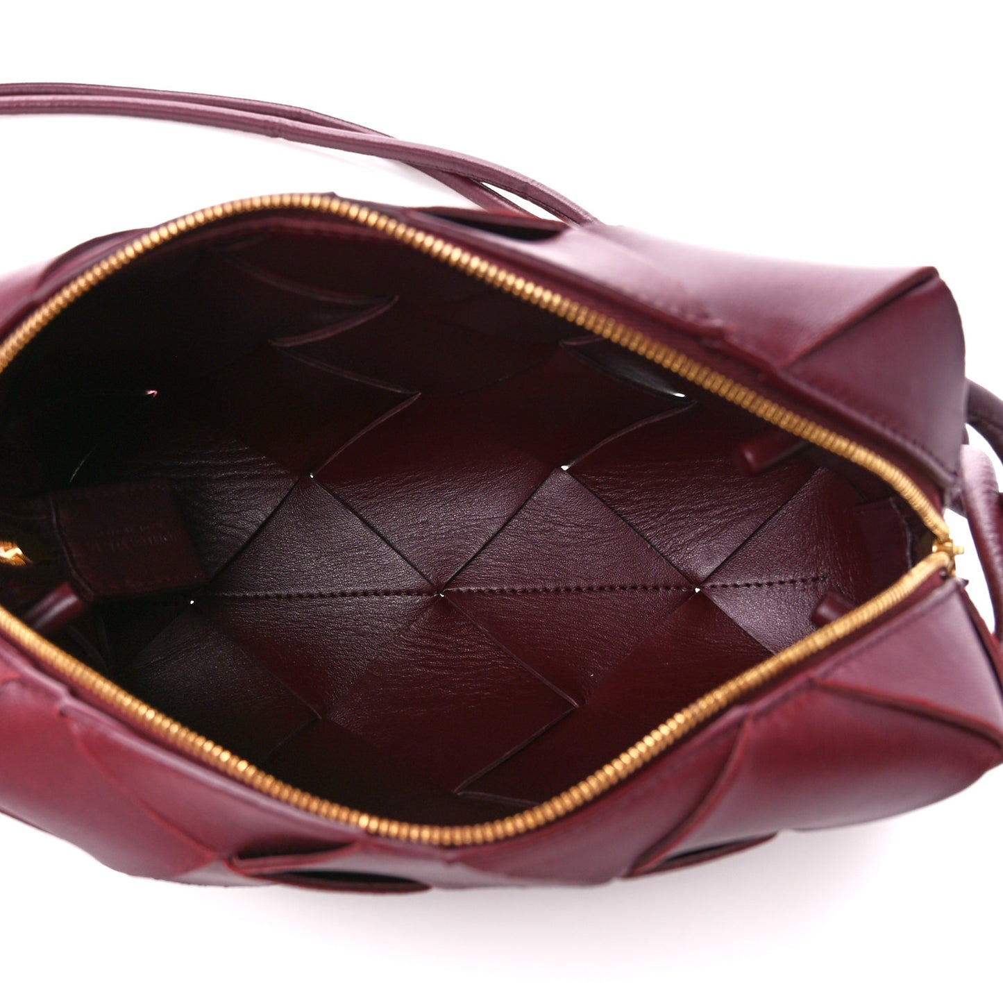 Lambskin Maxi Intrecciato Small Cassette Camera Bag Barolo