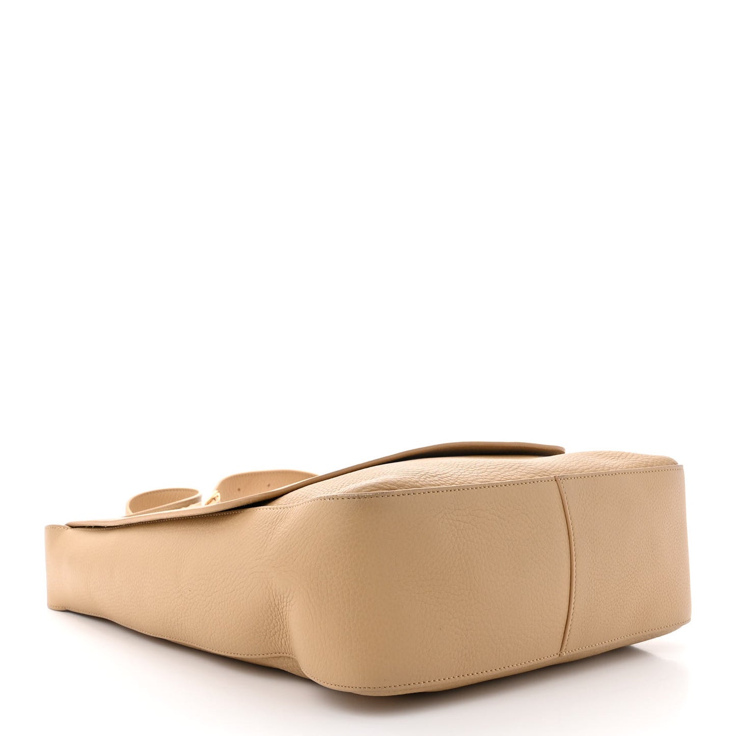 Grained Calfskin Avery Flap Messenger Bag Beige