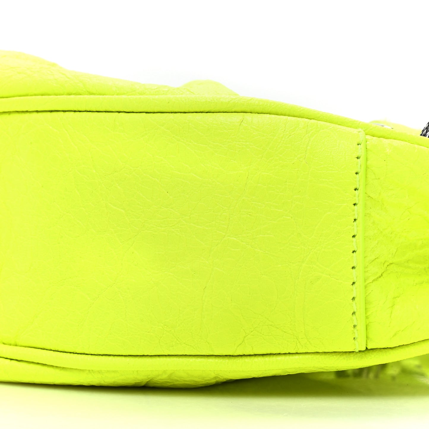 Agneau Arena Le Cagole Chain Shoulder Bag XS Fluo Yellow