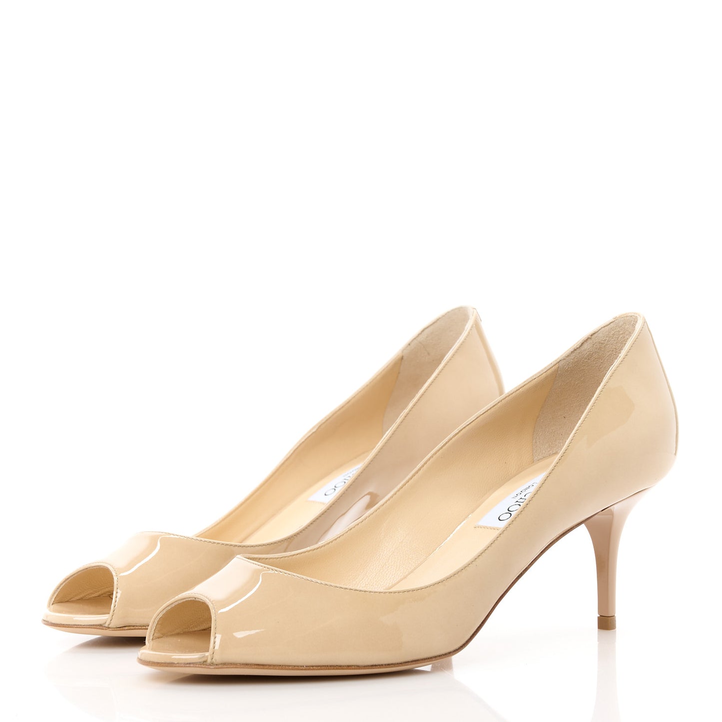 Patent Isabel Peep Toe Pumps 38.5 Nude