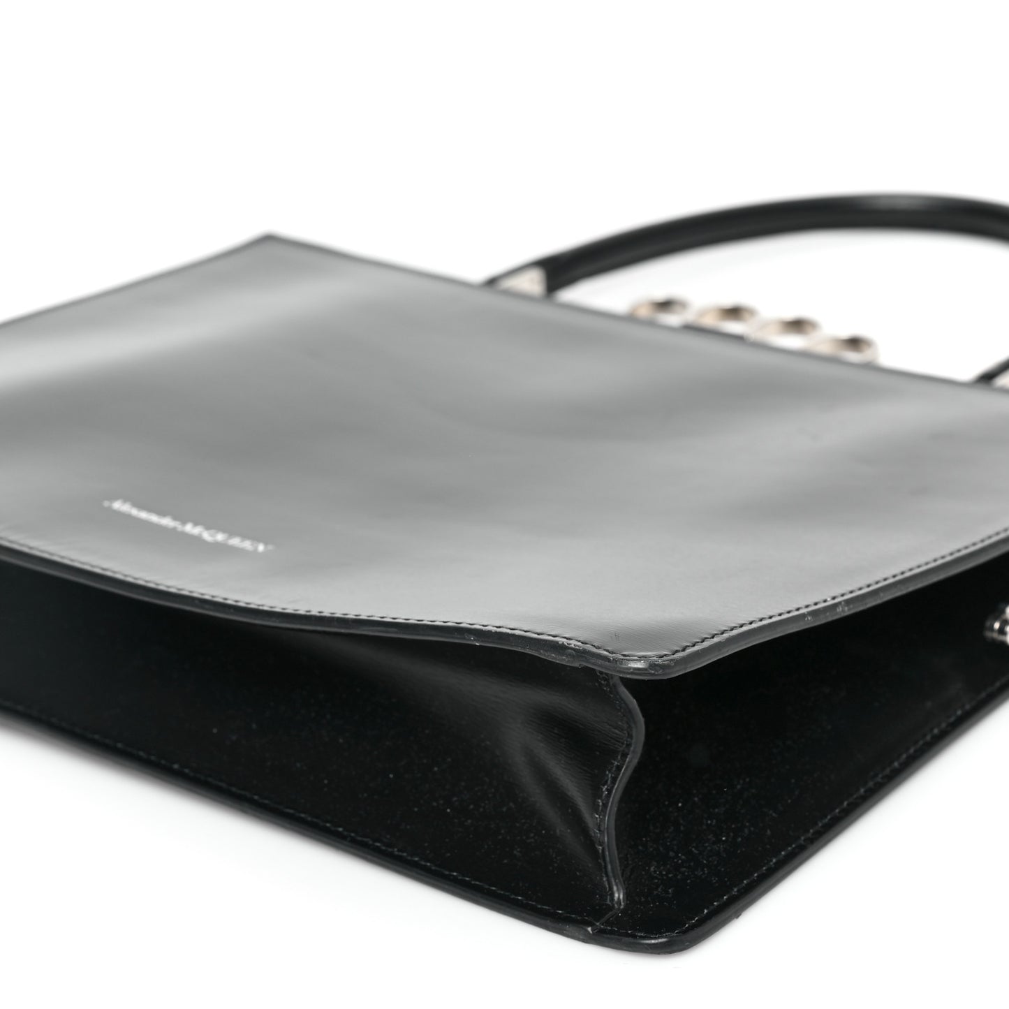 Calfskin Four Ring Shoulder Bag Black