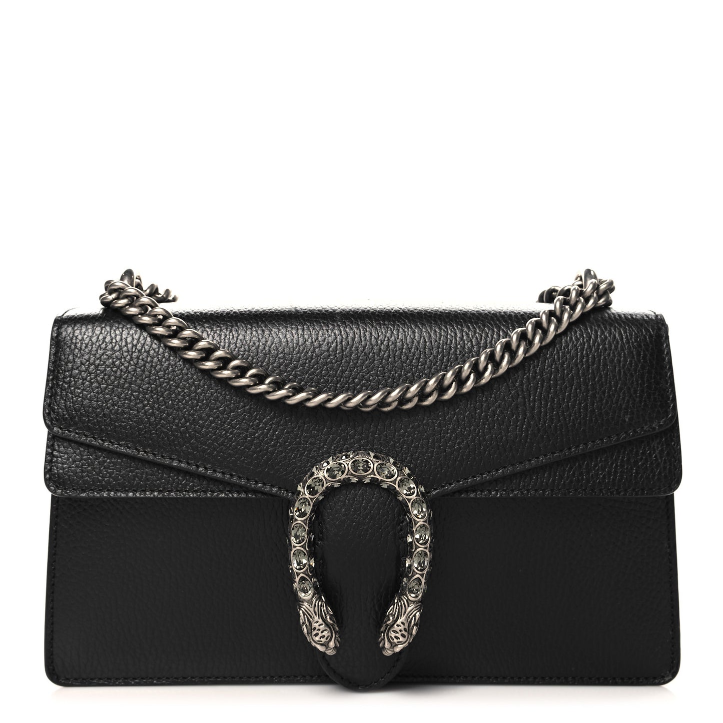 Pebbled Calfskin Small Dionysus Shoulder Bag Black