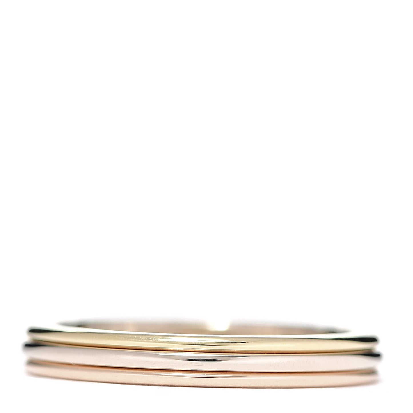 18K Pink White Yellow Gold 2.8mm Trinity Wedding Band Ring 50 5.25