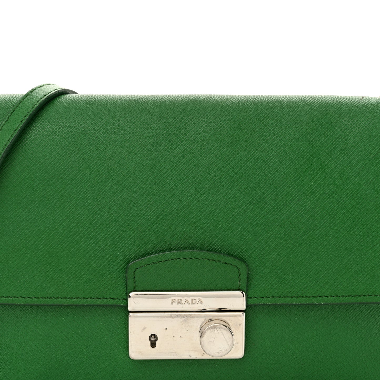 Saffiano Lux Sound Crossbody Bag Green