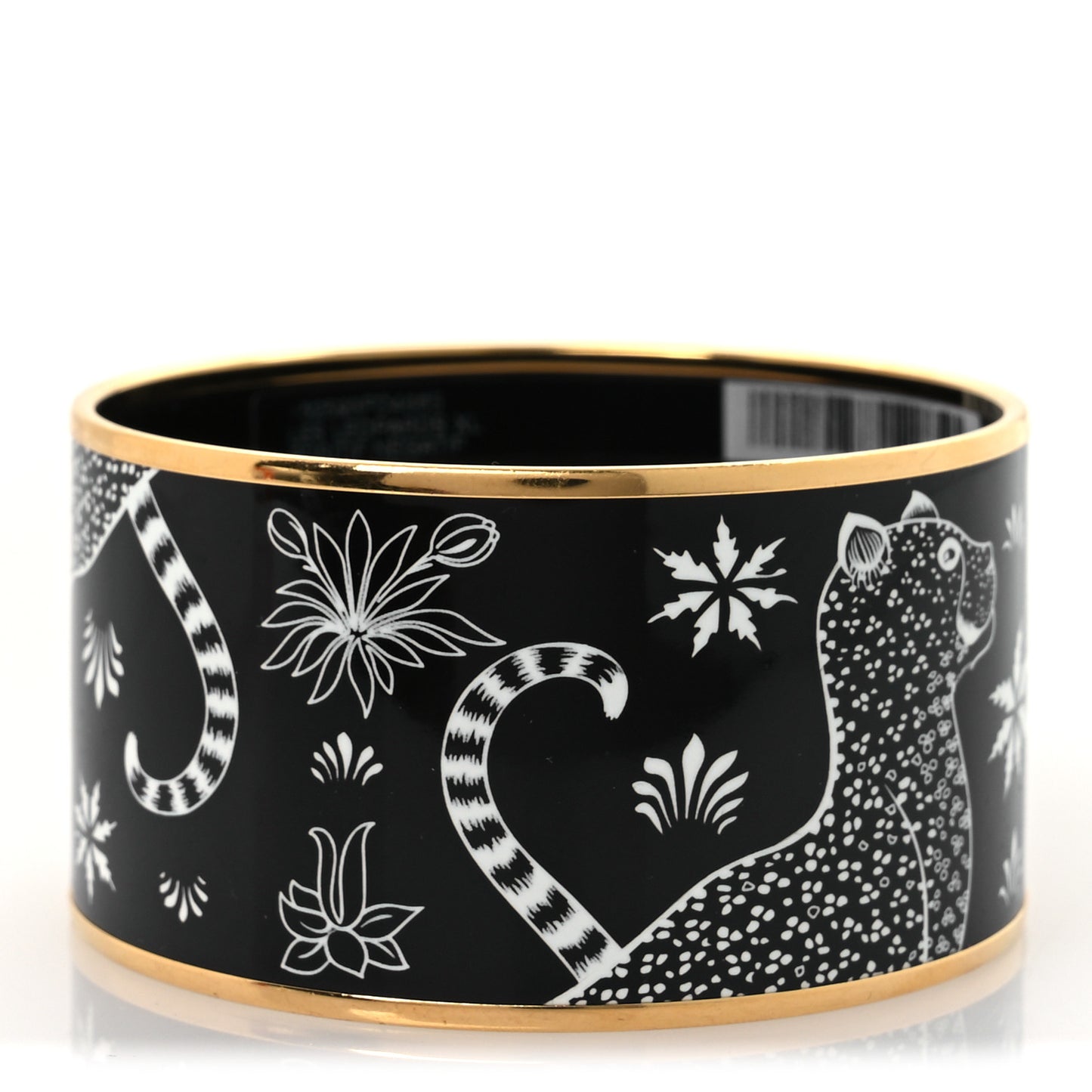 Enamel Printed Extra Wide Les Leopards Bracelet 65 Positif Negatif