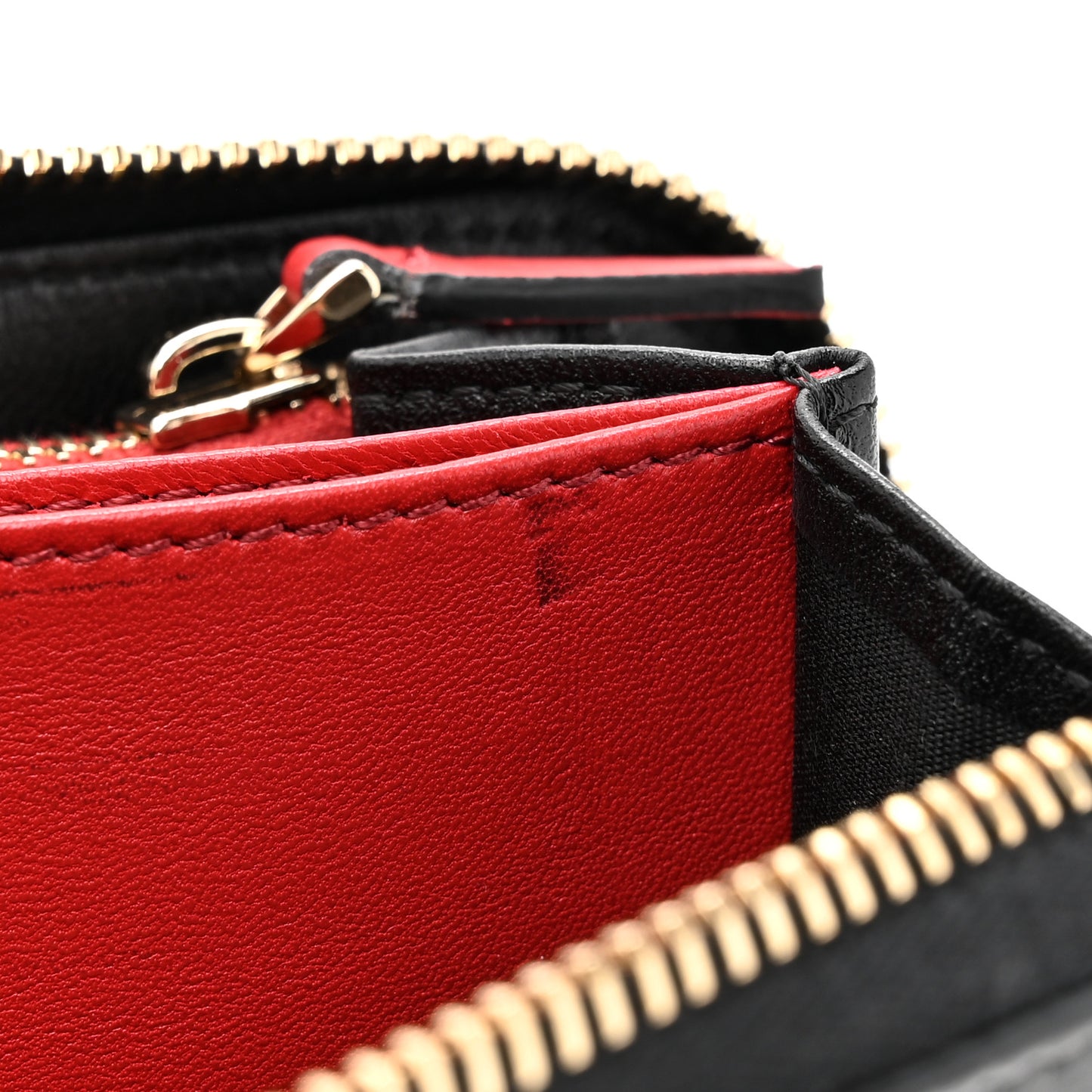Lambskin Rockstud Spike VLTN Zip Around Wallet Black