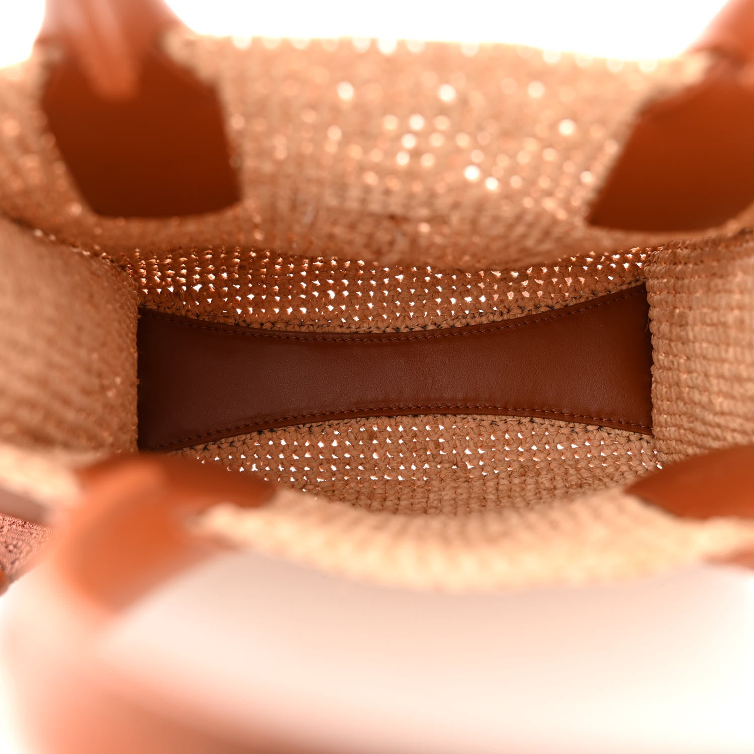 Christian Louboutin Raffia Calfskin Mini By My Side Tote Natural Cuoio 5 of 10