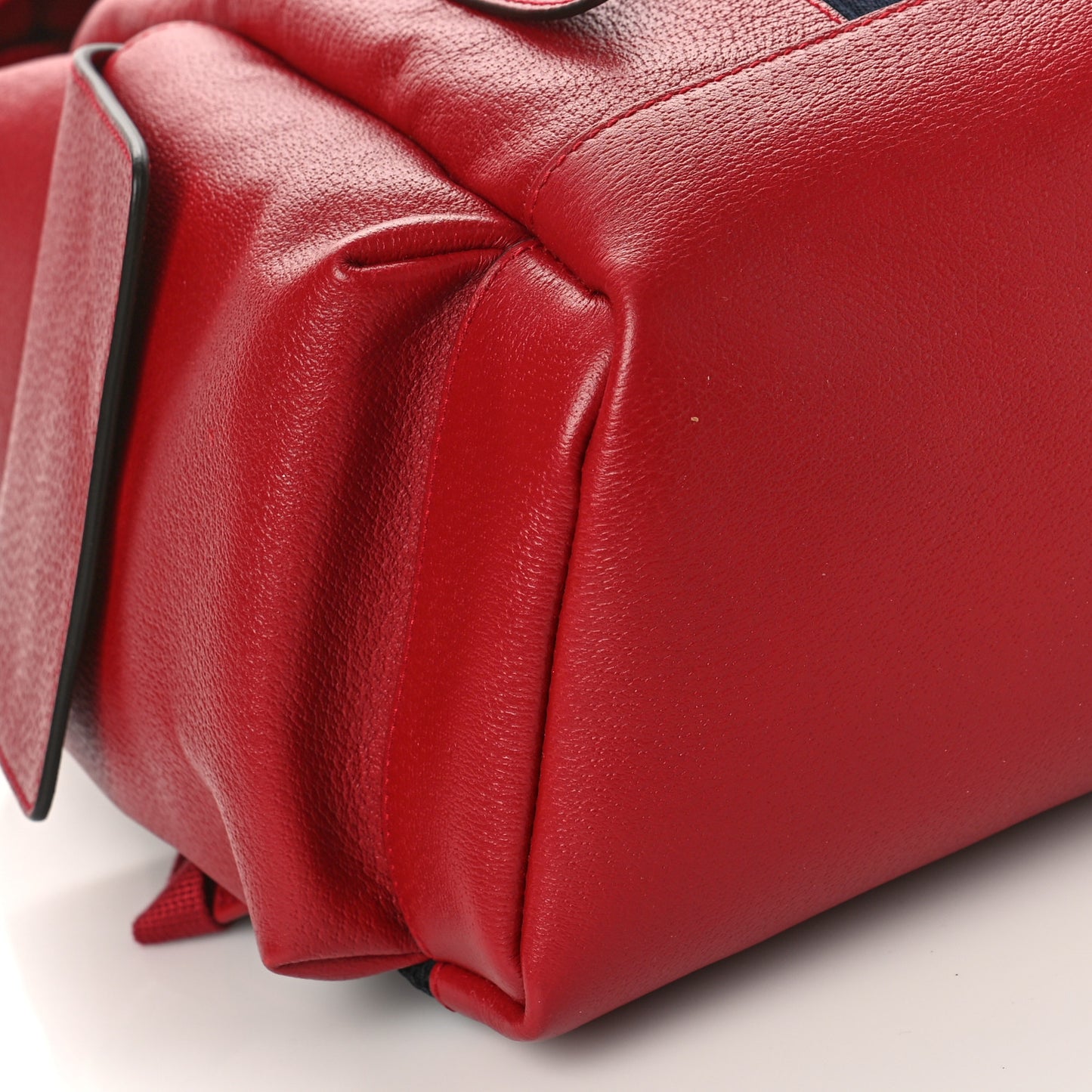 Grained Calfskin Medium Ophidia Double Buckle Backpack Red