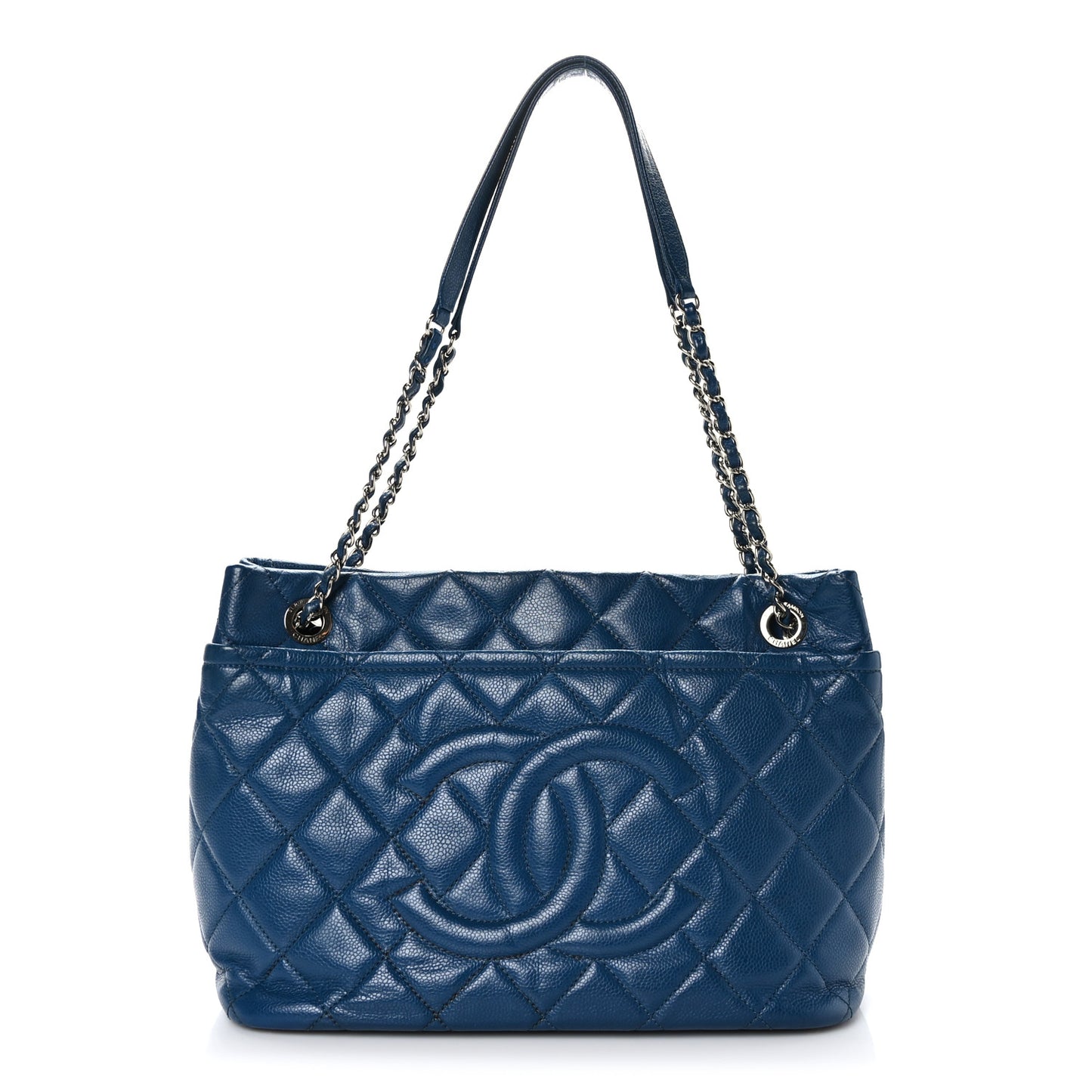 Caviar Quilted CC Timeless Soft Tote Blue