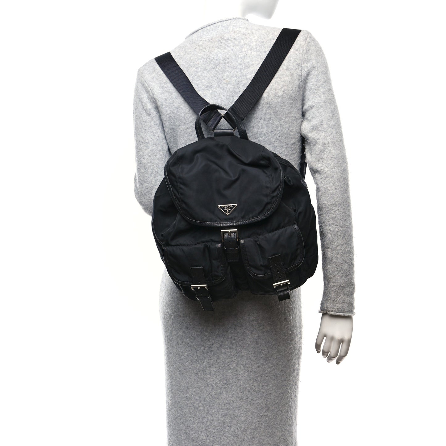 Tessuto Nylon Vela Medium Backpack Black