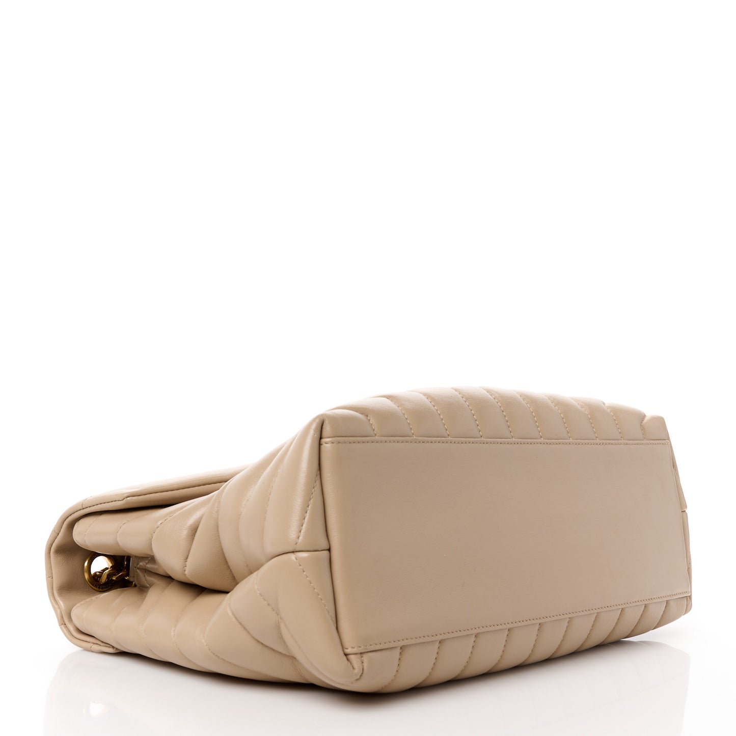 Calfskin Y Quilted Monogram Medium Loulou Chain Satchel Dark Beige