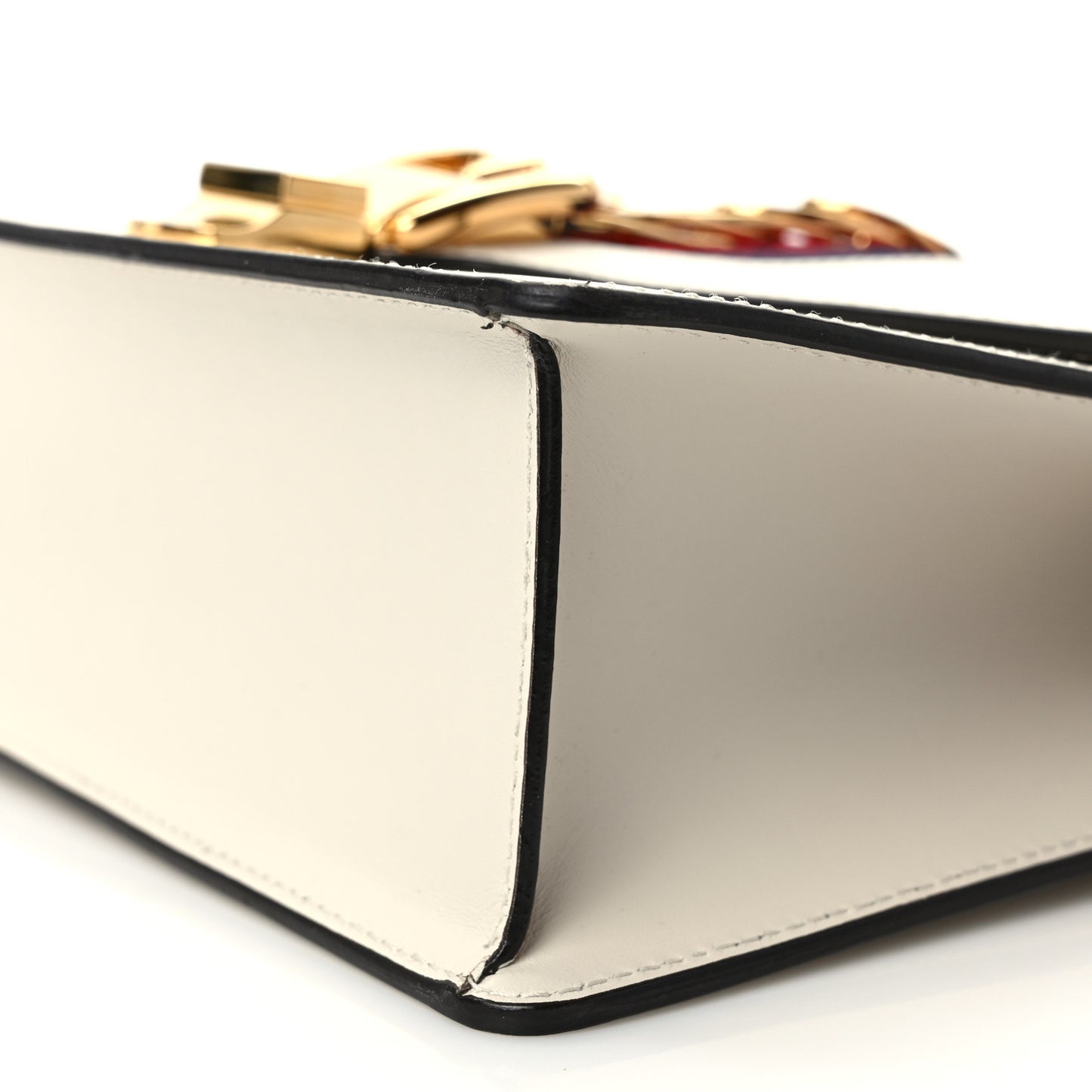 Calfskin Web Medium Sylvie Top Handle Bag White
