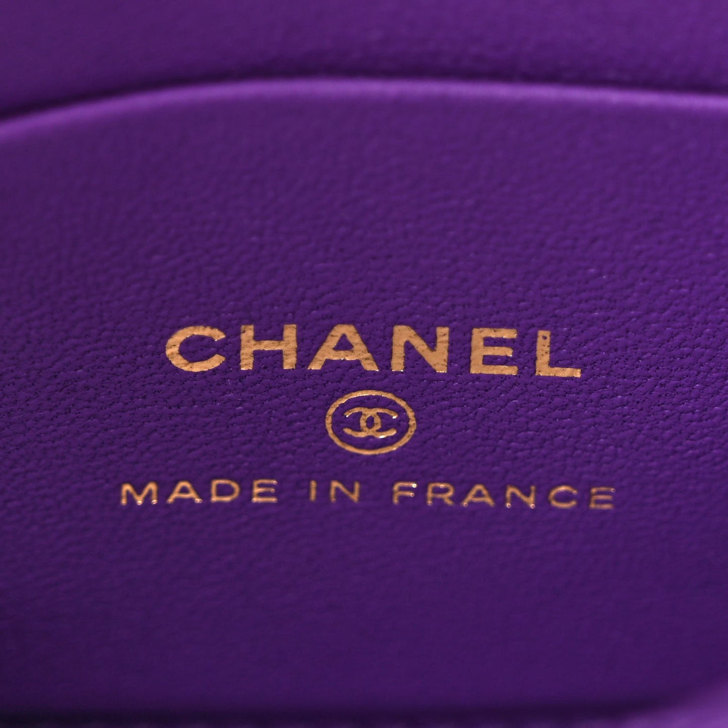 Lambskin Quilted Top Handle Clutch With Chain Purple