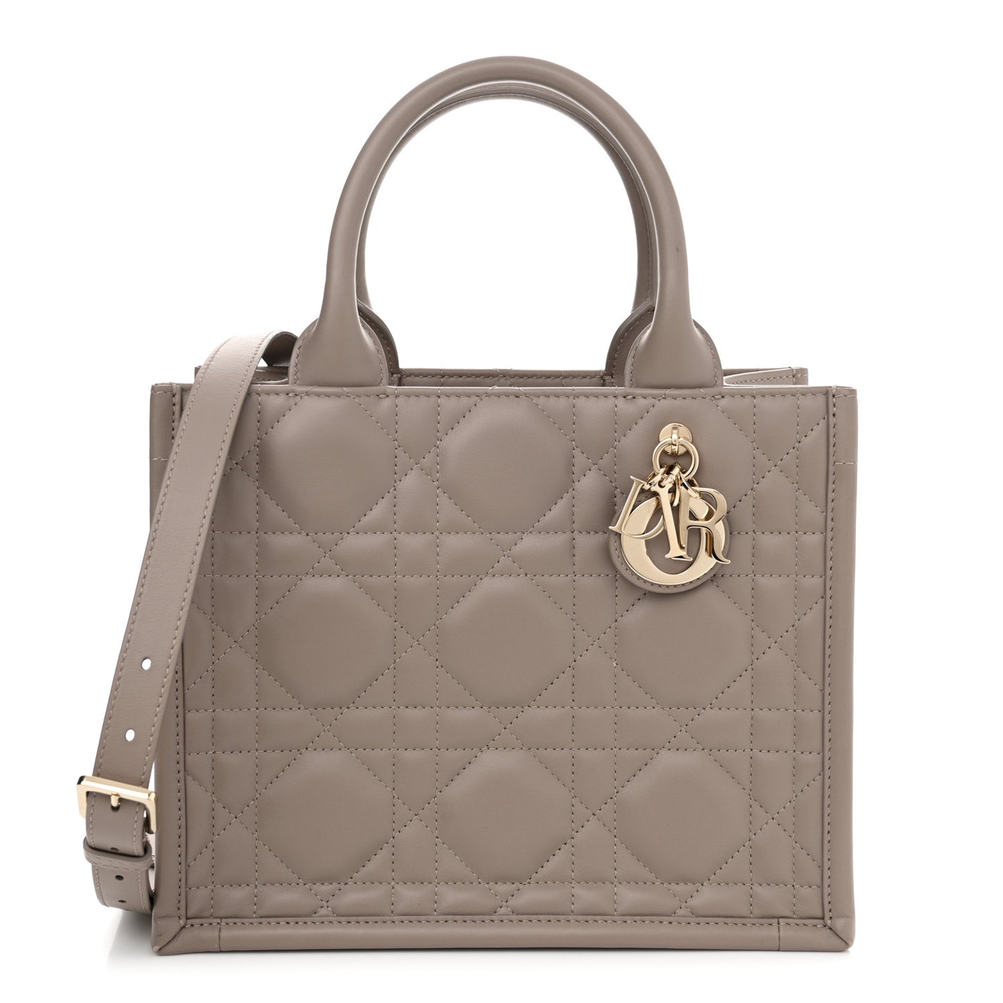 Calfskin Macrocannage Small Book Tote Taupe