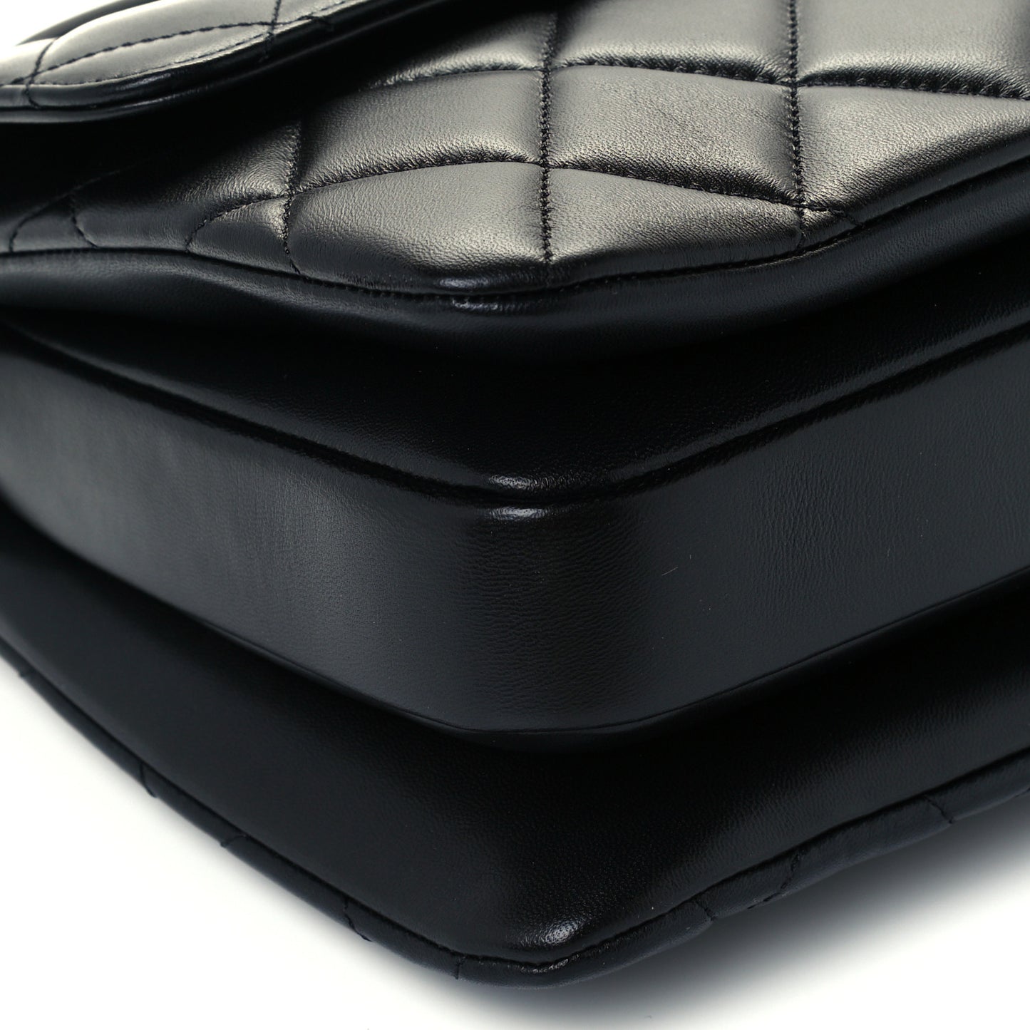 Lambskin Quilted Small Trendy CC Dual Handle Flap Bag Black