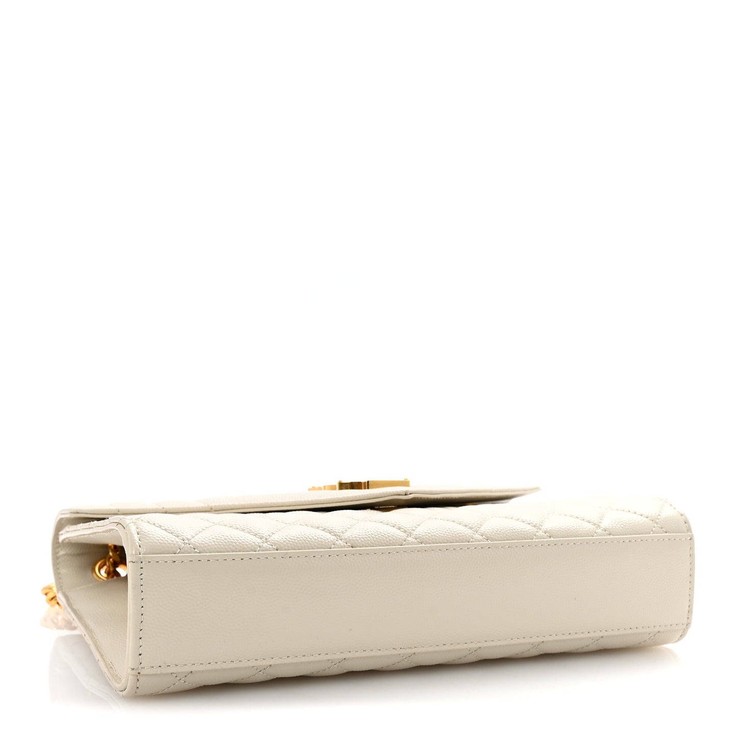 Grain De Poudre Textured Mixed Matelasse Medium Triquilt Monogram Satchel Crema Soft