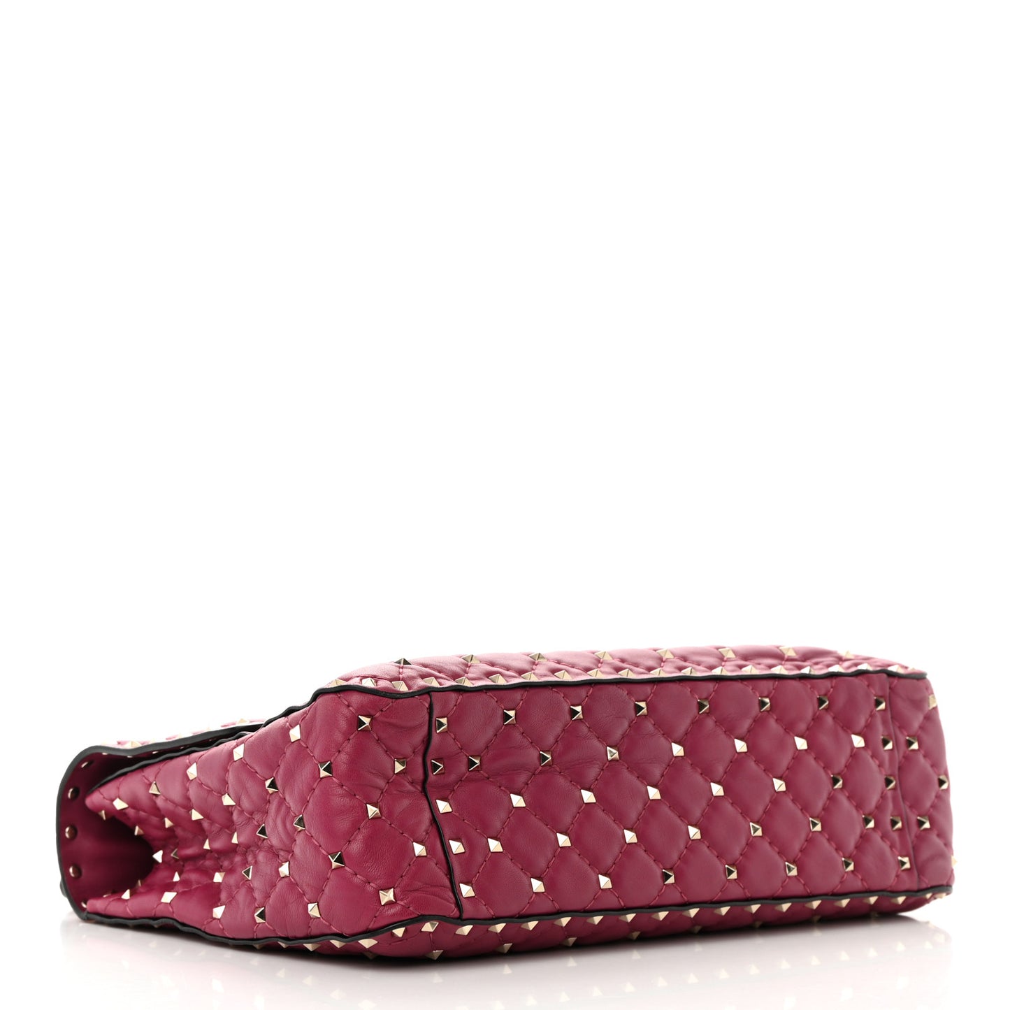 Nappa Large Rockstud Spike Shoulder Bag Camelia