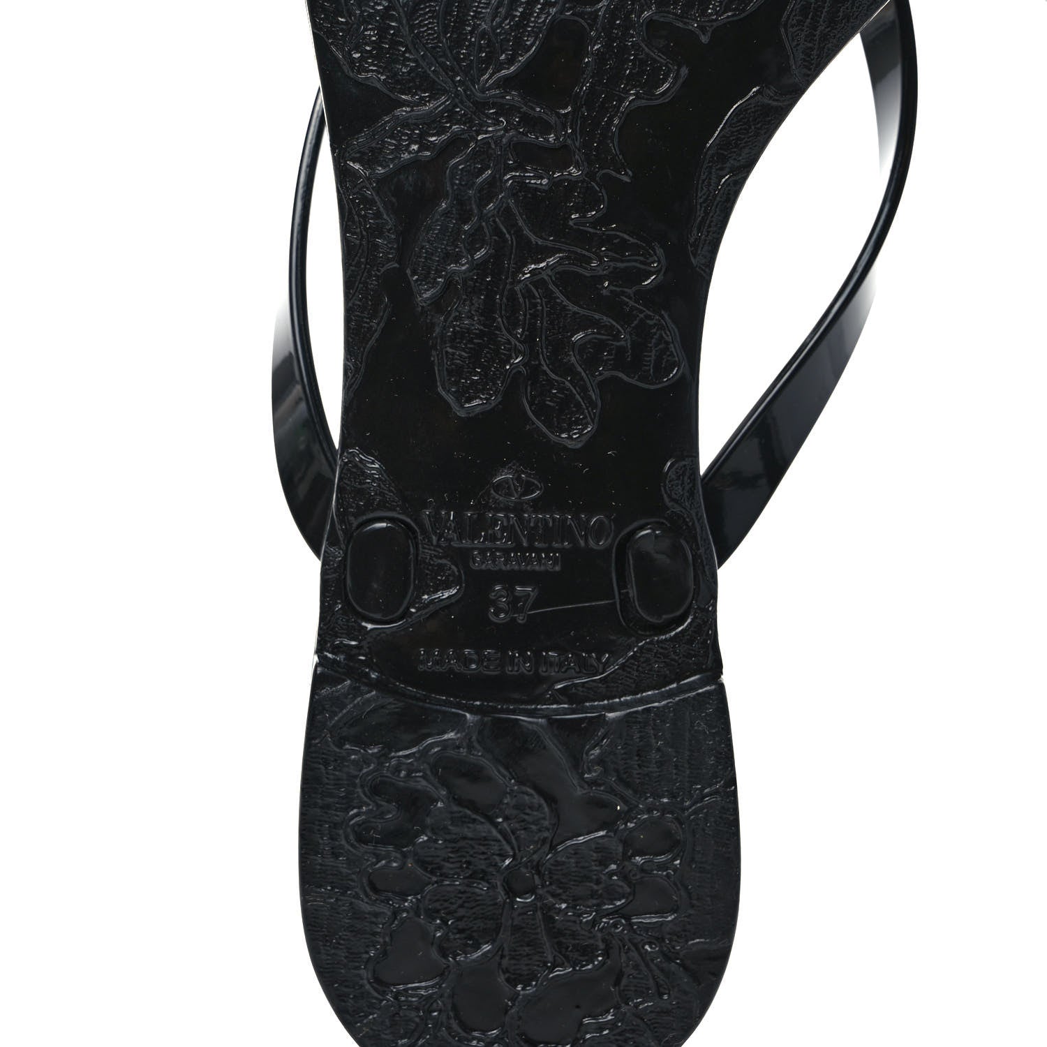 Valentino Garavani PVC Jelly Bow Thong Sandals 37 Black 6 of 8