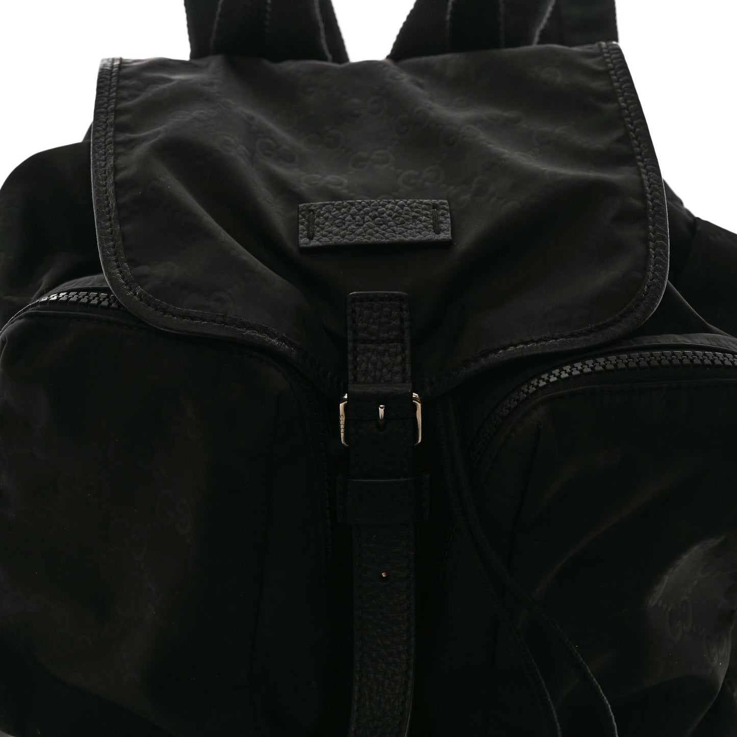 Nylon Monogram Medium Light Single Buckle Backpack Black