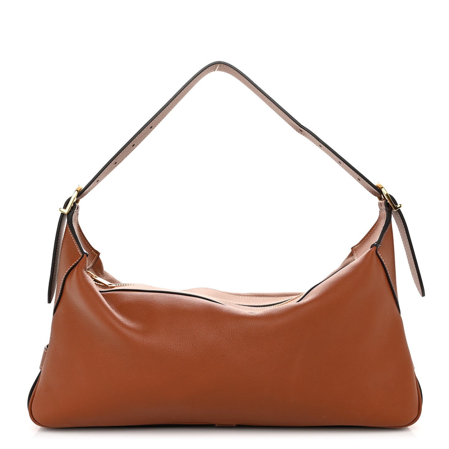 Supple Calfskin Medium Romy Shoulder Bag Tan