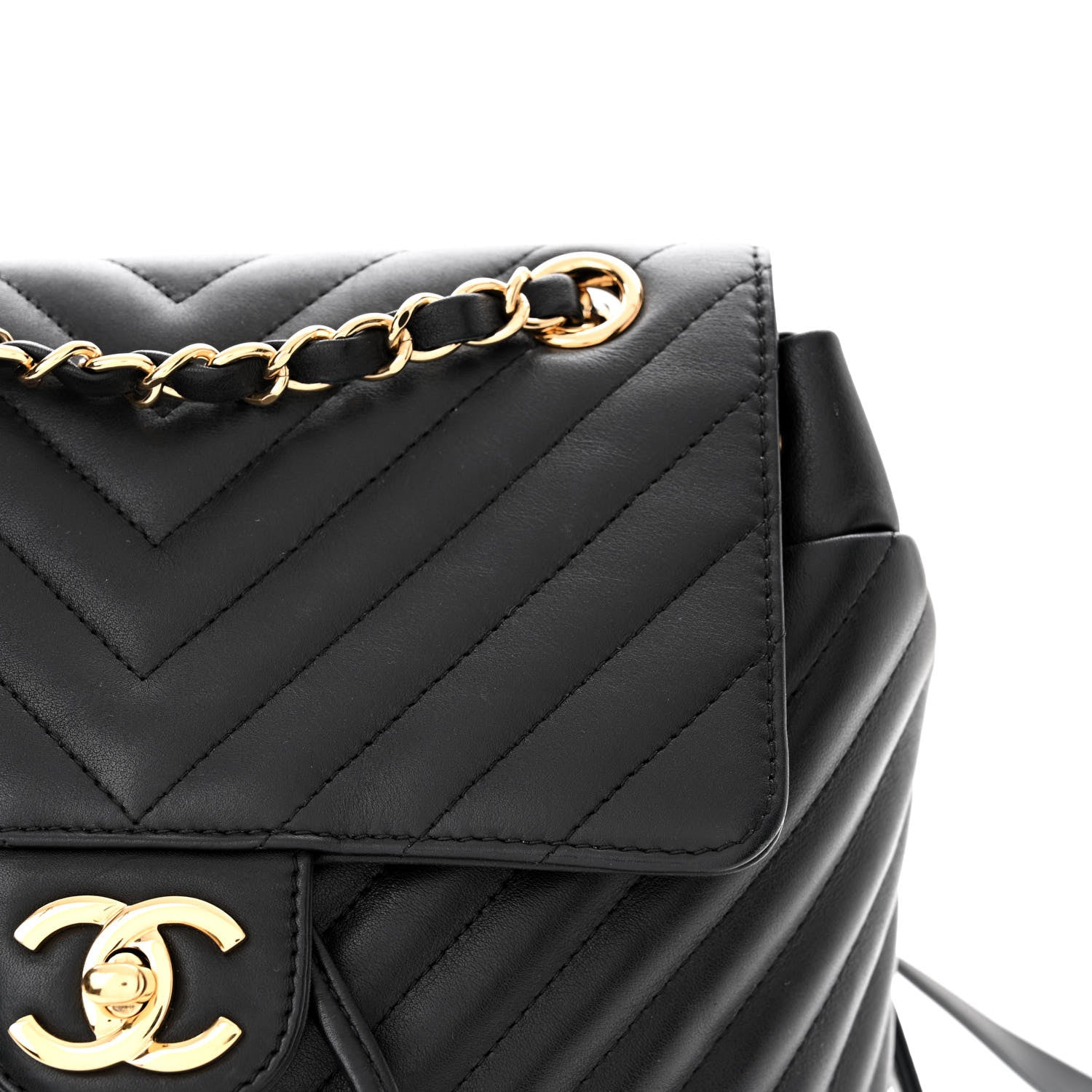 Chanel Calfskin Chevron Quilted Small Urban Spirit Backpack Black 12 of 12