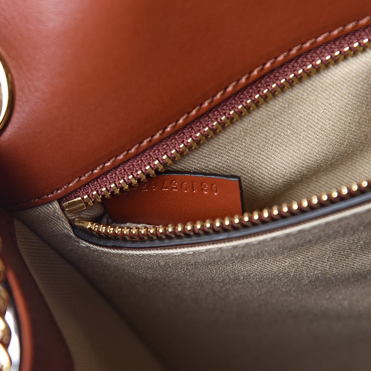 Shiny Calfskin Medium Annie Shoulder Bag Whiskey