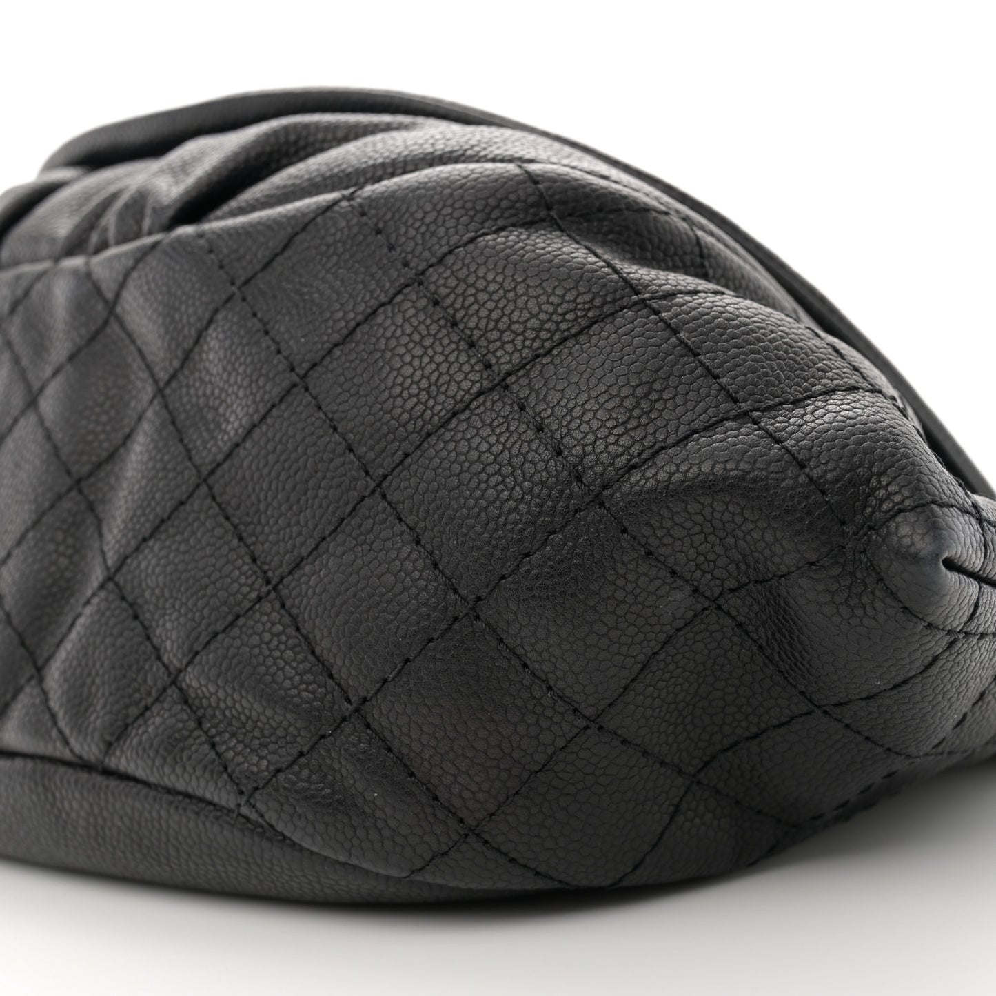 Caviar Half Moon Large Flap Black