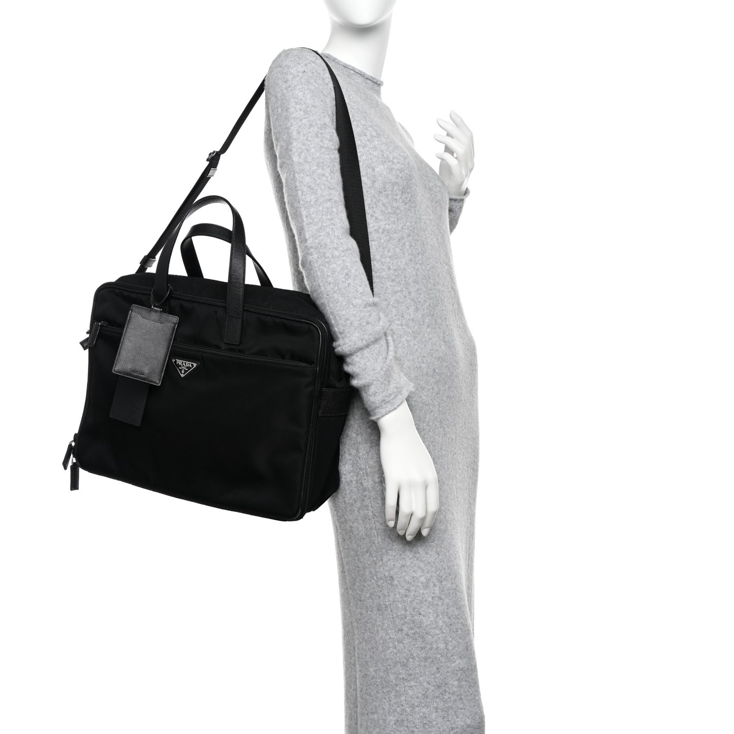 Tessuto Nylon Saffiano Briefcase Black