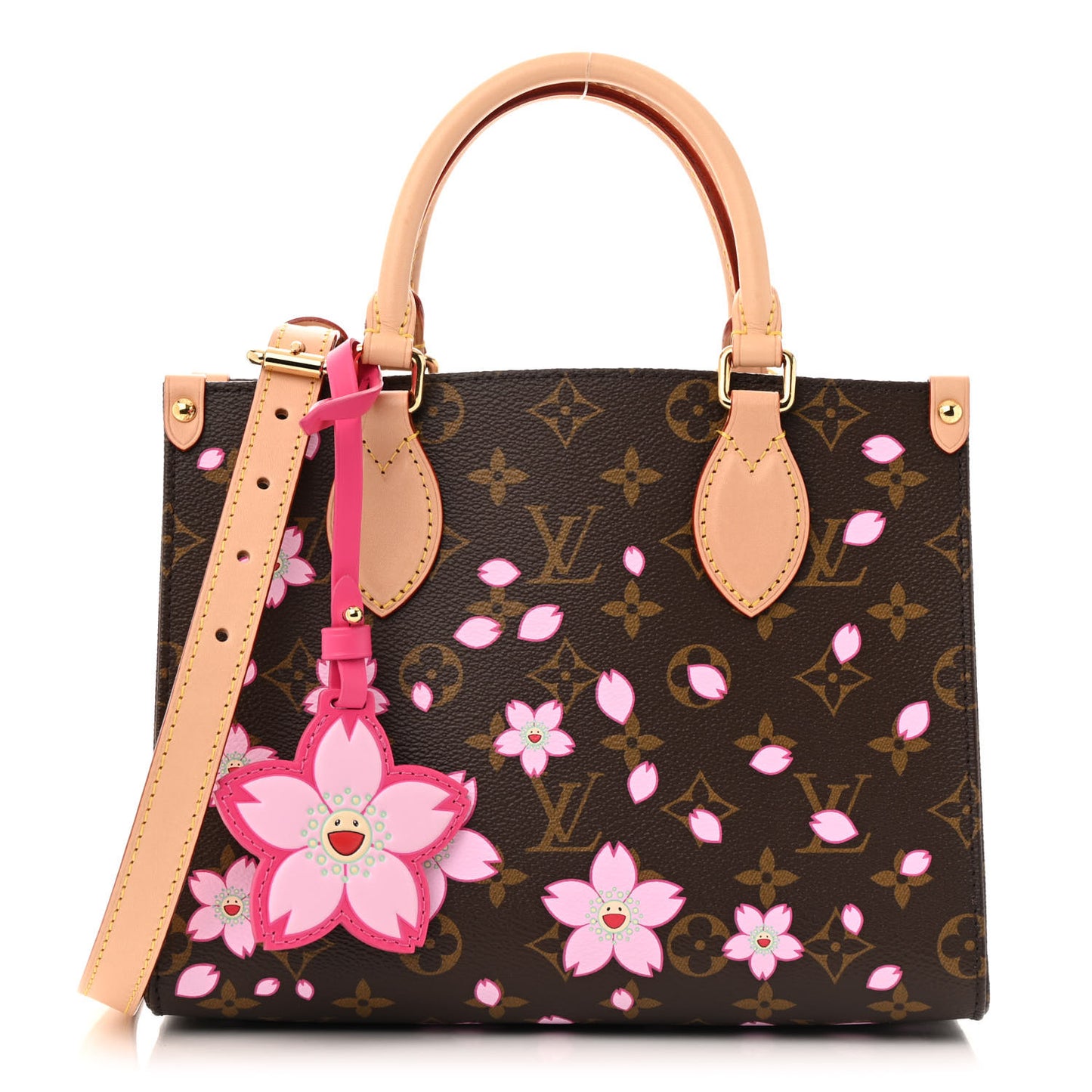 LV X TM Monogram Cherry Blossom Onthego PM Sakura Brown