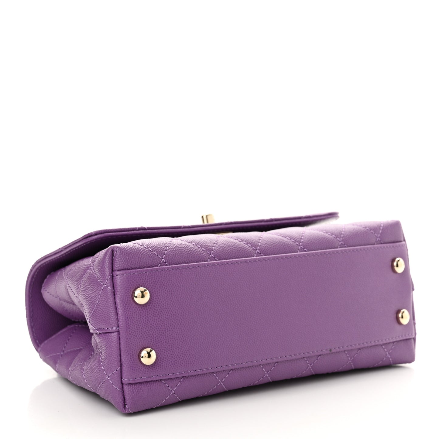 Caviar Quilted Mini Coco Handle Flap Purple