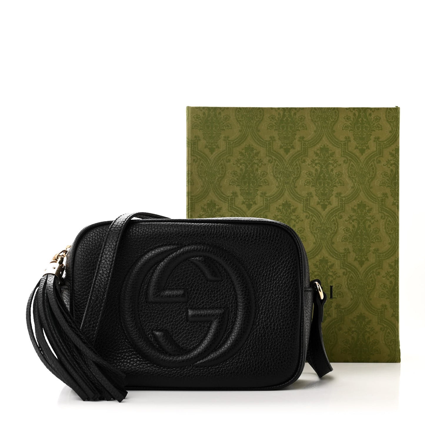 Pebbled Calfskin Small Soho Disco Bag Black