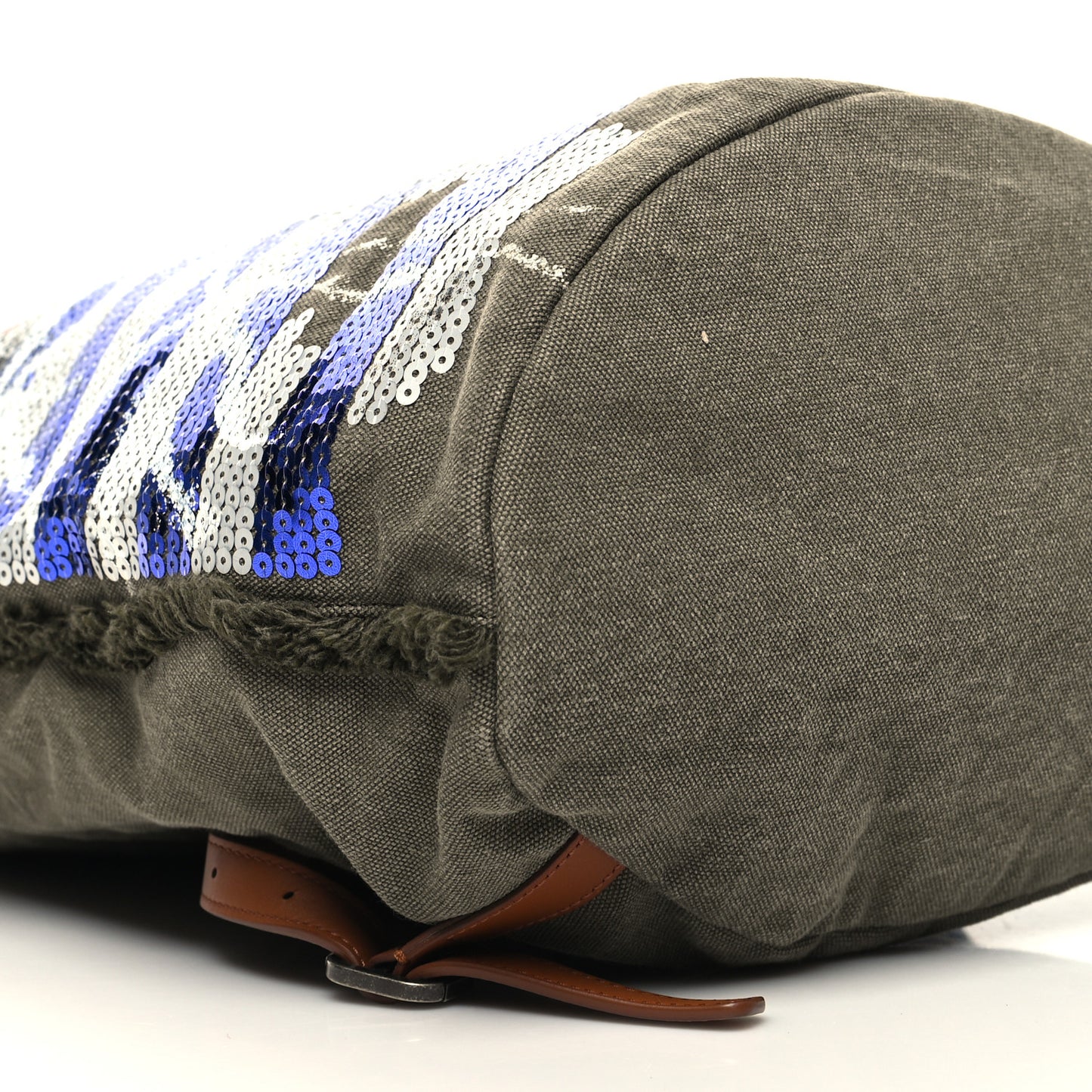 Canvas Sequins Cubano Trip Backpack Khaki