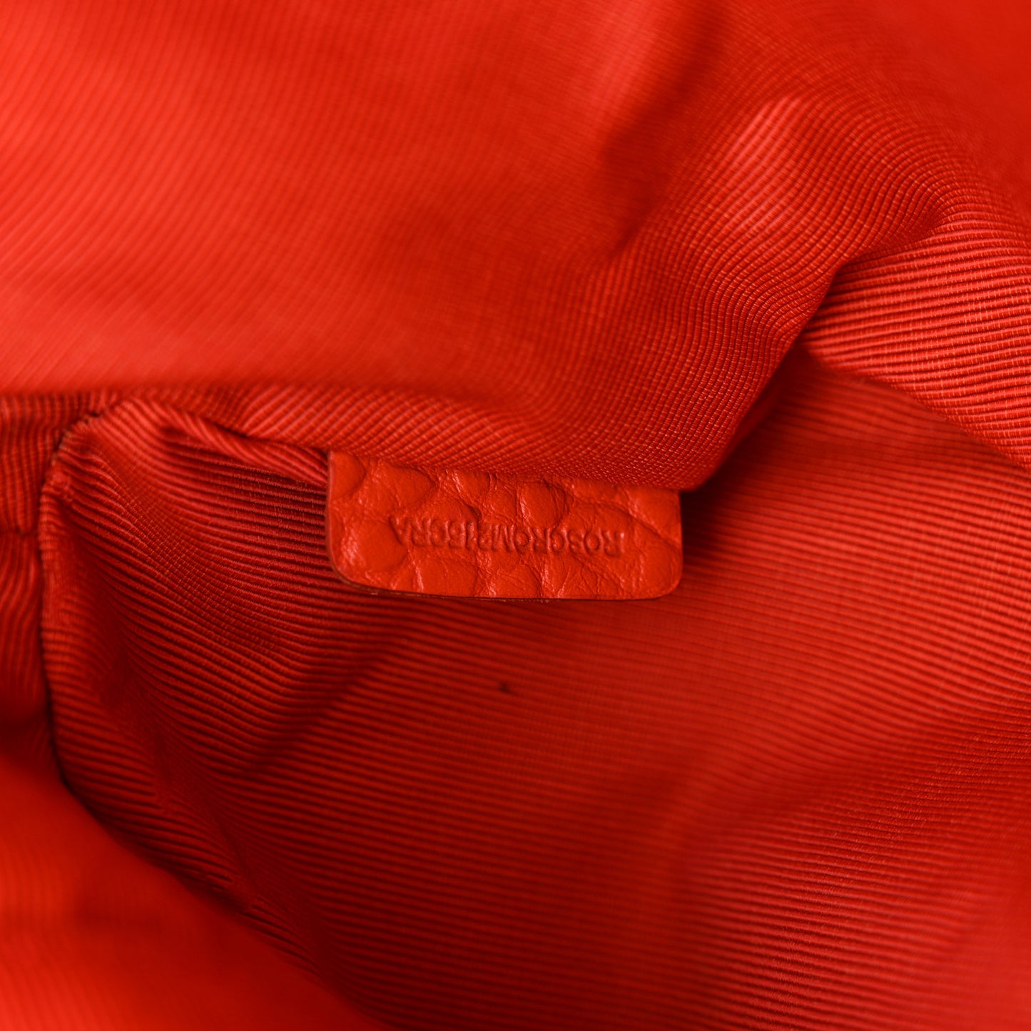 Heritage Grain Check Embossed Small Orchard Bowling Bag Orange