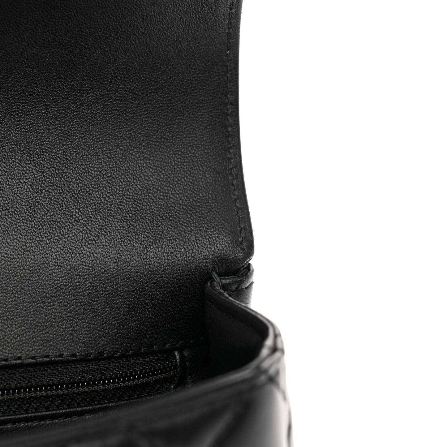 Lambskin Enamel Quilted Mini Flap Black