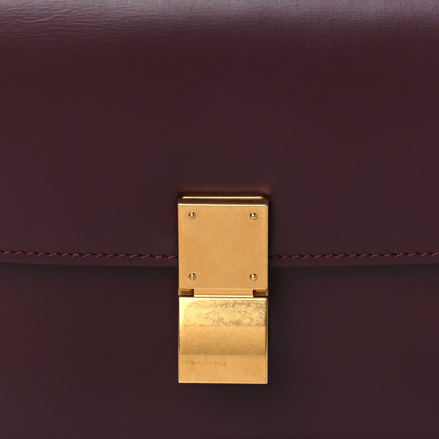 Box Calfskin Teen Classic Box Flap Bag Burgundy