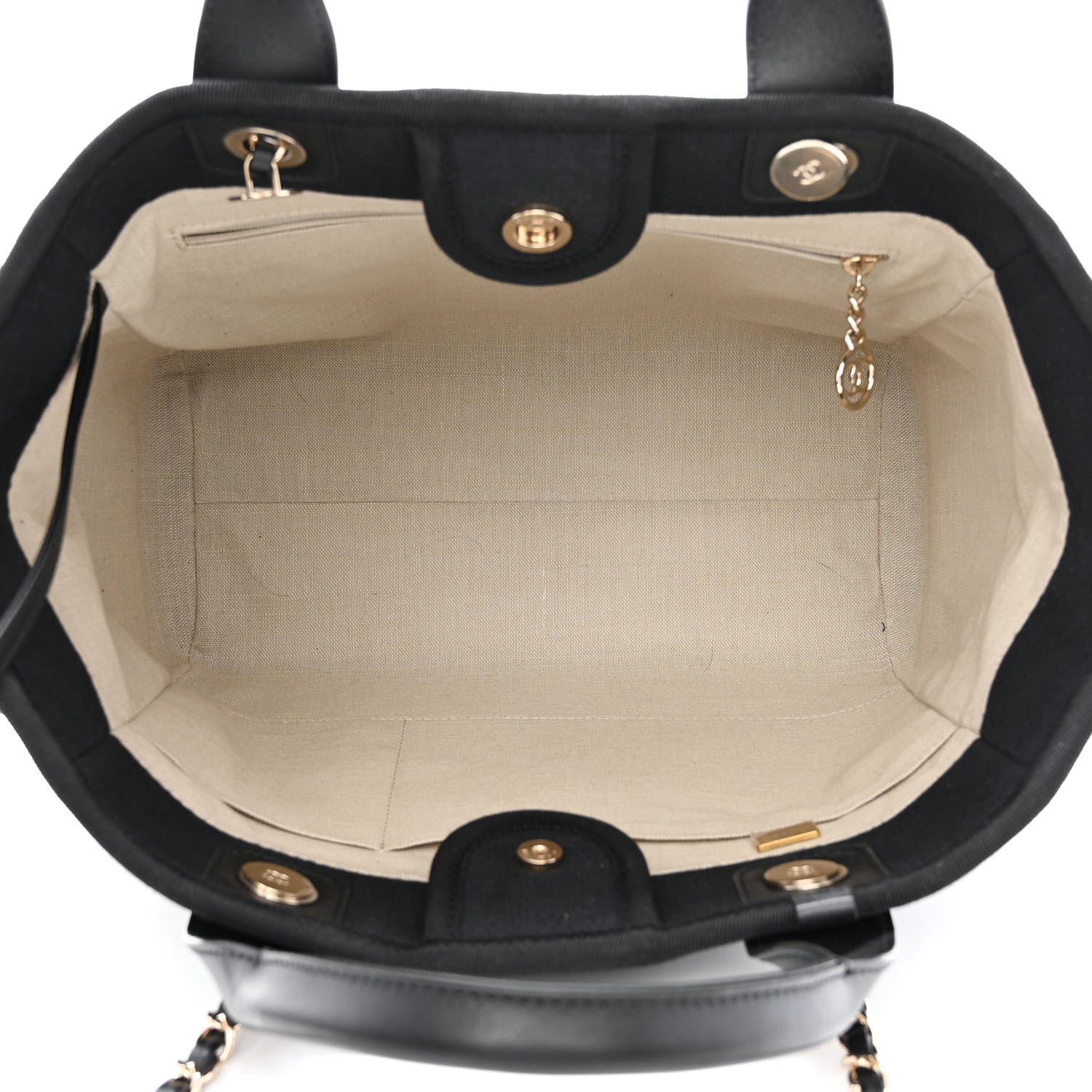 Chanel Mixed Fibers Small Deauville Tote Black 6 of 13