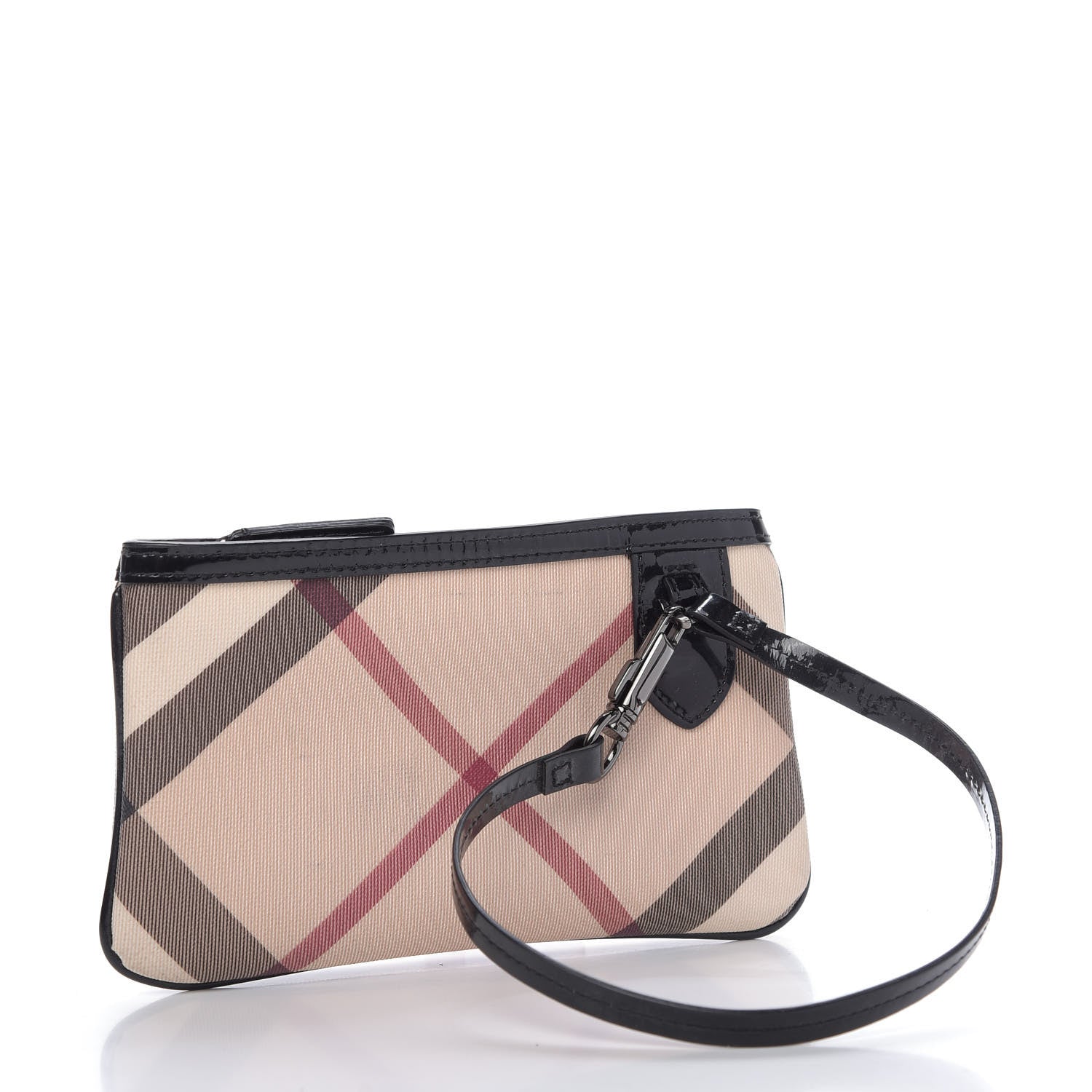 Burberry Nova Check Wristlet Pouch Black 4 of 9