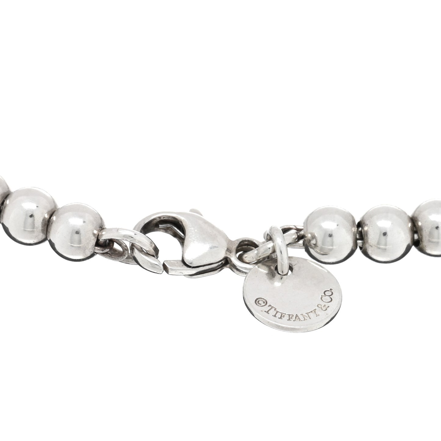 Sterling Silver Enamel 4mm Return To Tiffany Heart Tag Bead Bracelet Blue