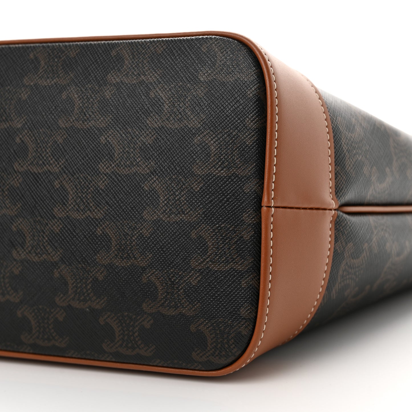 Triomphe Canvas Calfskin Small Cabas Bag Tan