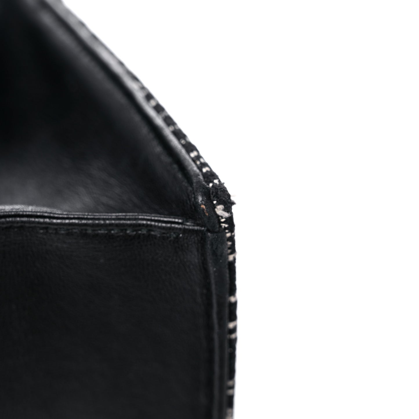 Tweed Embellished Diorama Flap Bag Black White