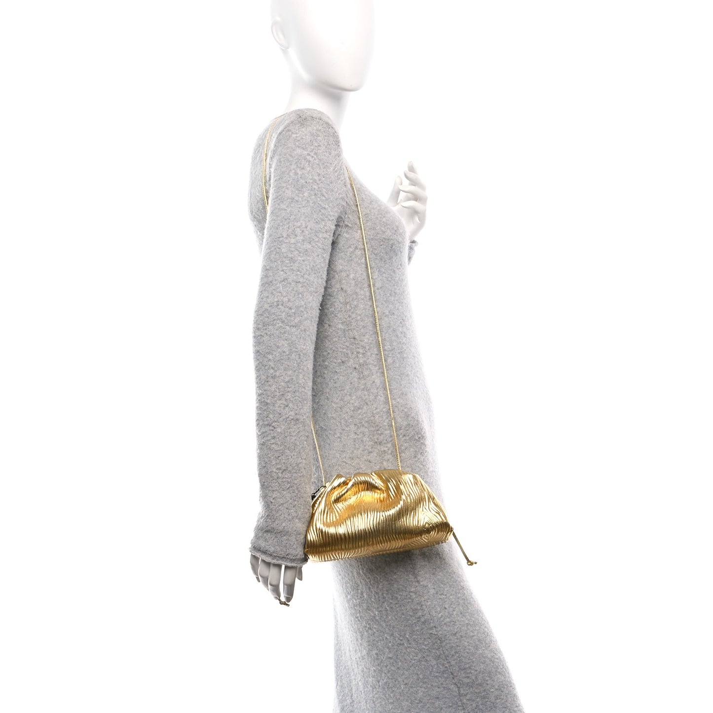 Metallic Bark Calfskin The Mini Pouch Gold