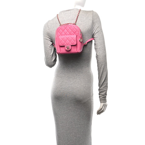 Caviar Quilted Small CC Day Backpack Pink