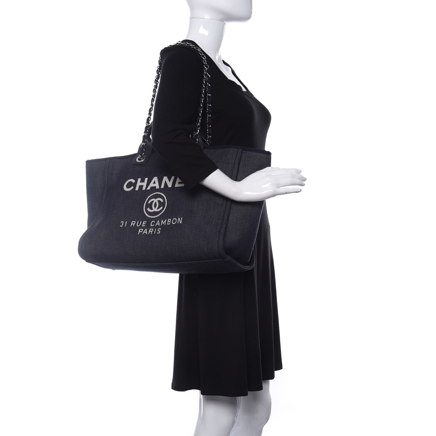 Denim Medium Deauville Tote Dark Blue