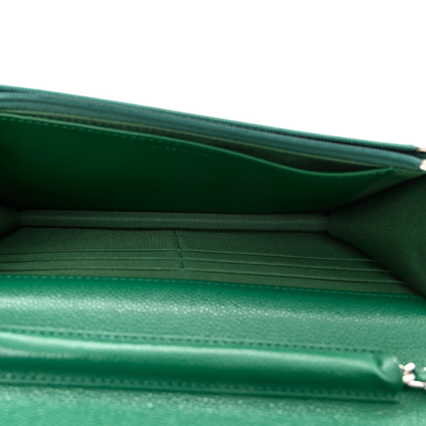 Caviar Quilted Wallet On Chain WOC Green