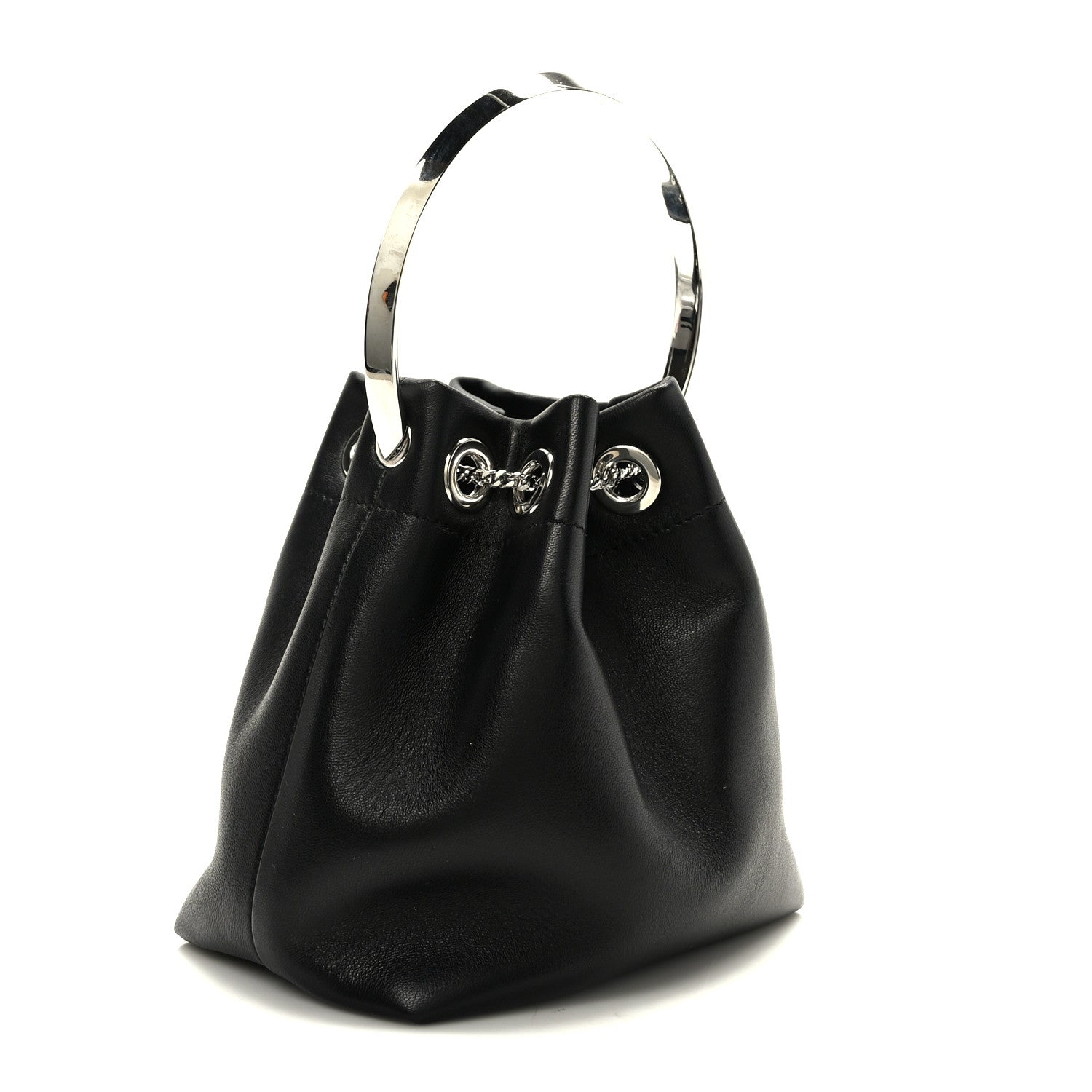 Jimmy Choo Calfskin Bon Bon Bag Bucket Bag Black 3 of 9