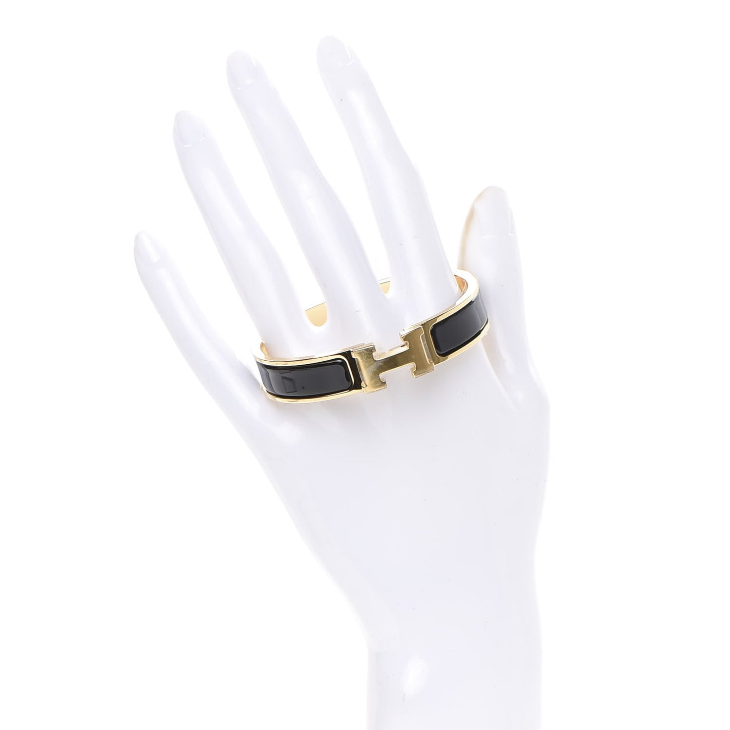 Enamel Narrow Clic Clac H Bracelet PM Black