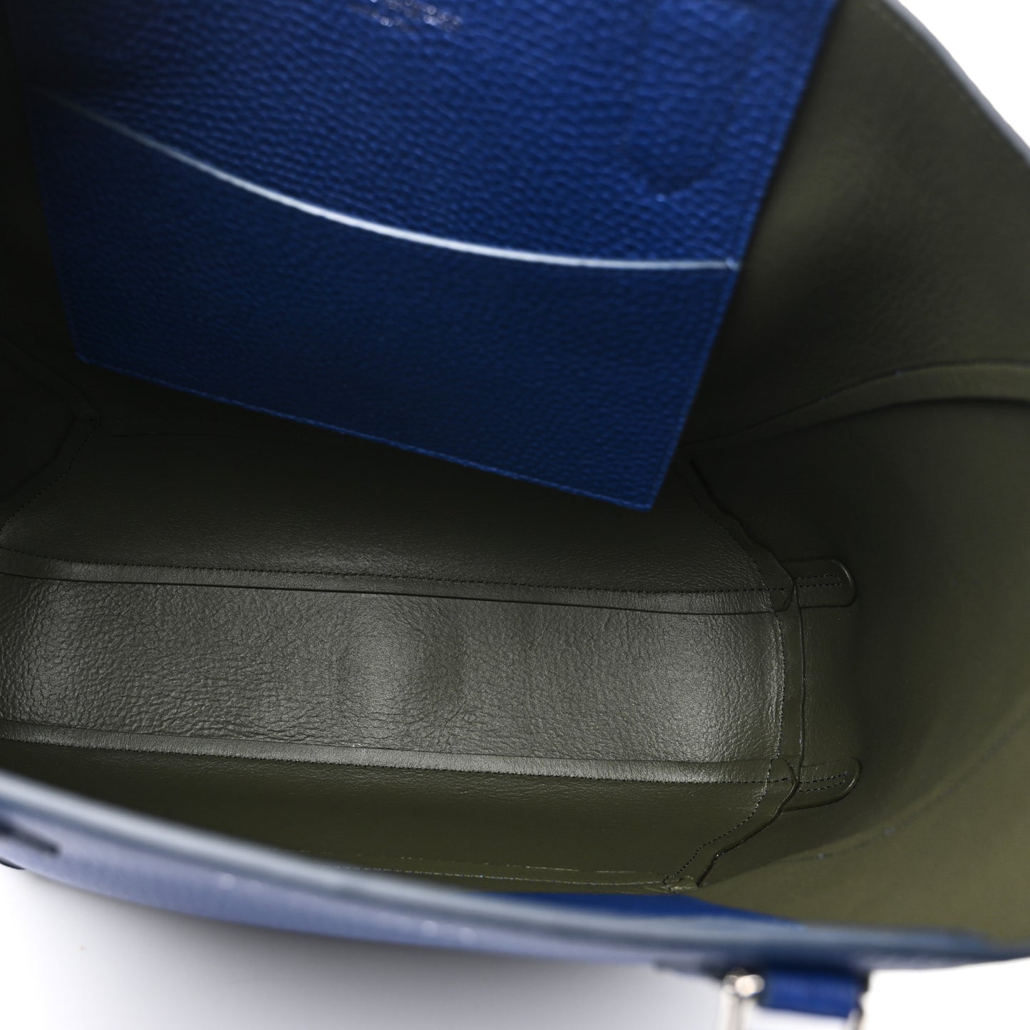 Grained Calfskin Medium Edge Tote Blue