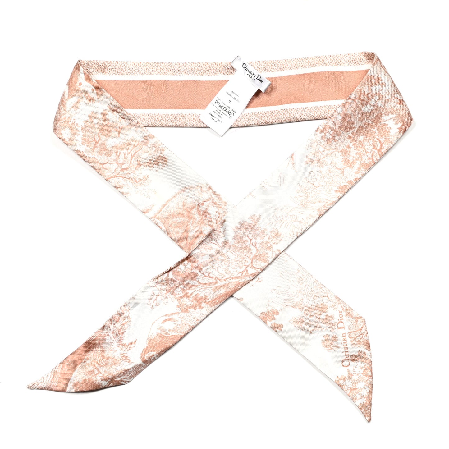 Silk Toile De Jouy Mitzah Scarf Pink