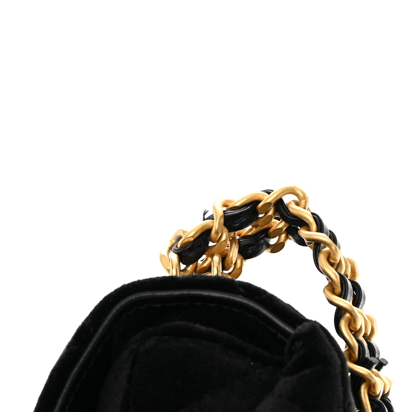 Velvet Enamel Mini Flap Black