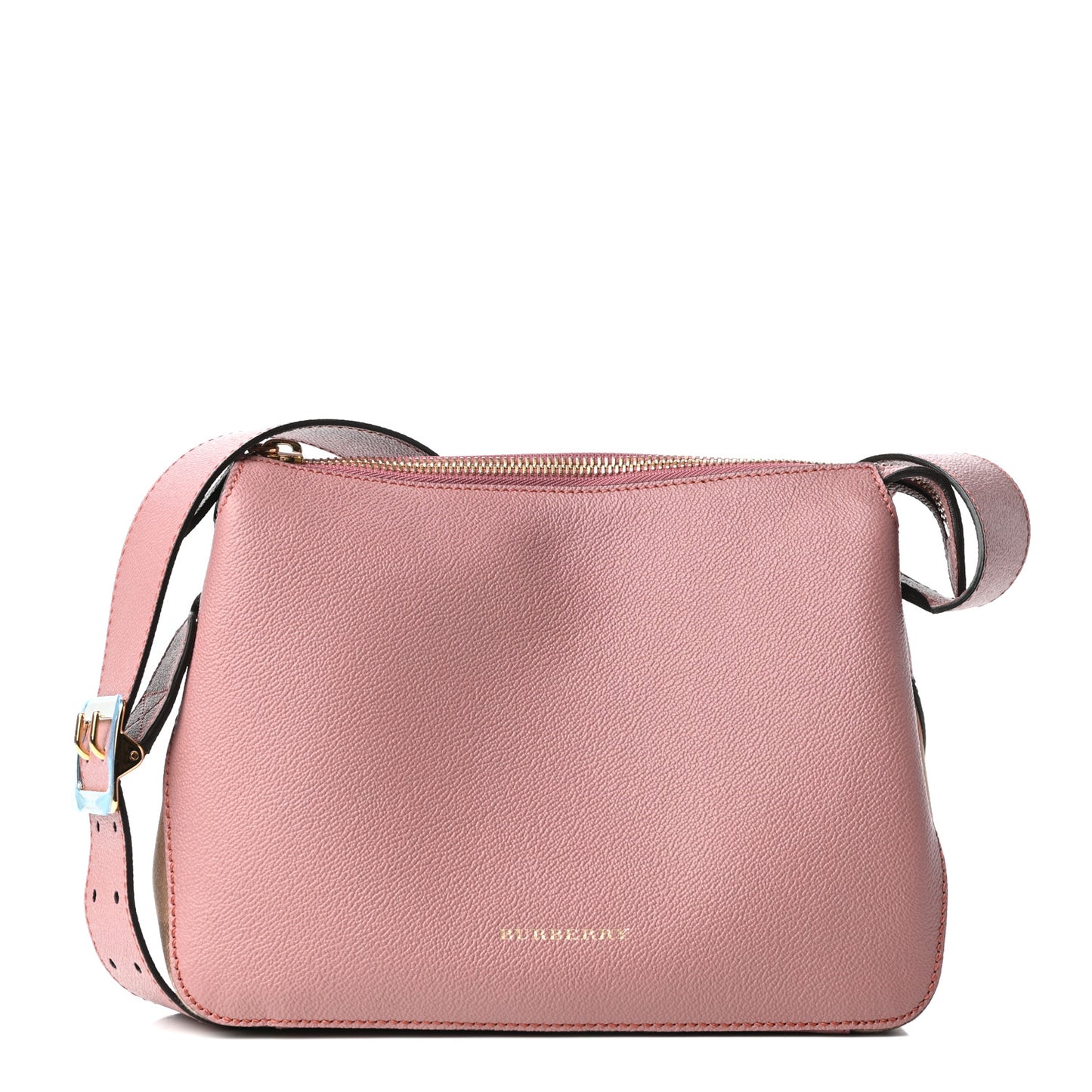 Soft Grain Calfskin House Check Small Helmsley Crossbody Dusty Pink